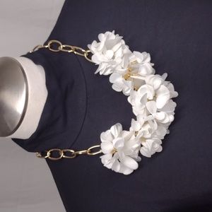 Talbots Fabric Flower Necklace